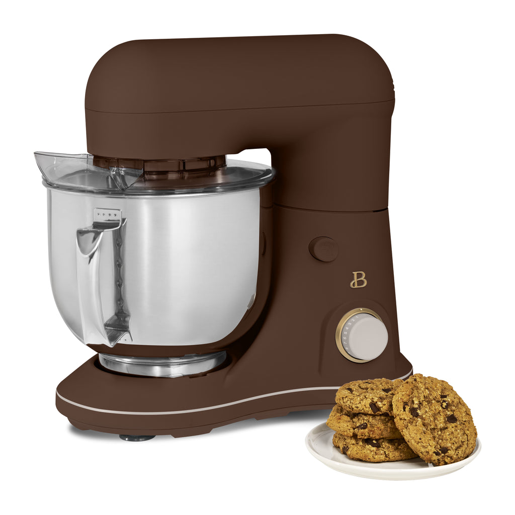 Beautiful 5.3 Qt Stand Mixer, Lightweight & Powerful with Tilt-Head, Chocolate by Drew Barrymore
