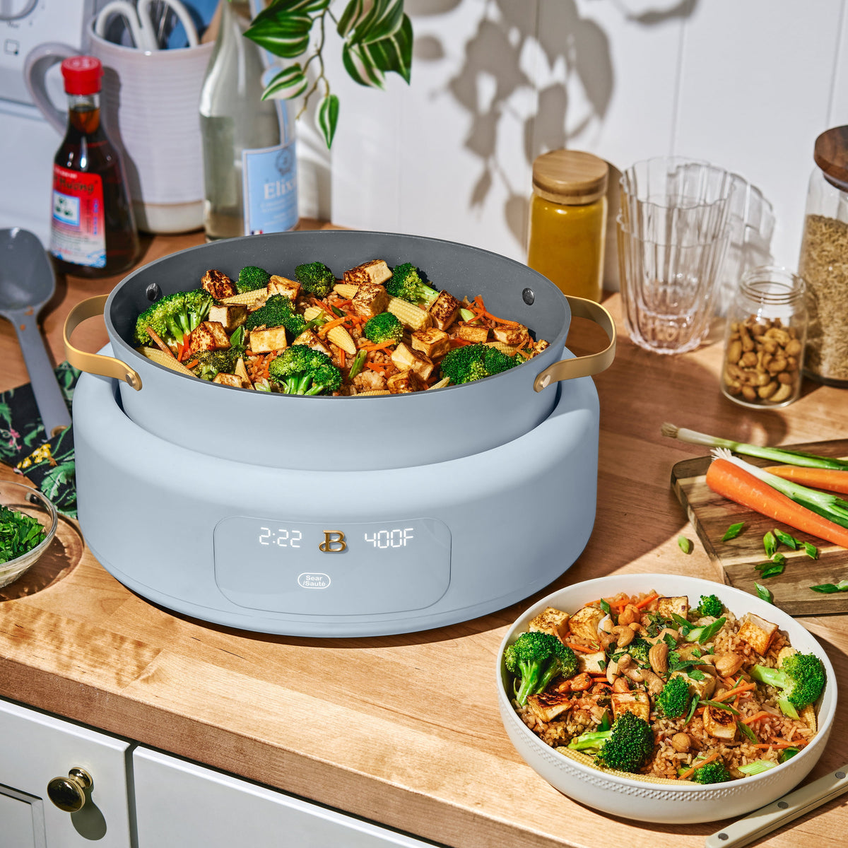 Beautiful 10 in 1, 6 Qt Electric Multi-Cooker, Thyme Green by Drew Barrymore