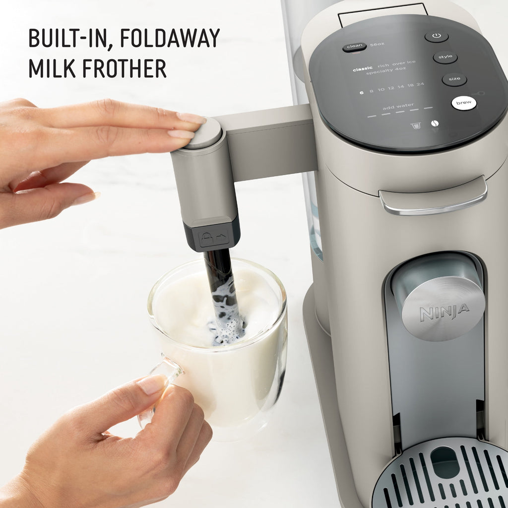 Ninja Pods & Grounds Specialty Single-Serve Coffee Maker, K-Cup Pod Compatible, Built-In Milk Frother, PB051SG, Sage Green