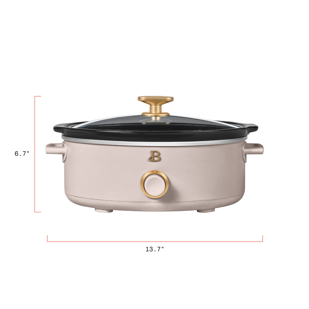 Beautiful 2.5 Qt Dip and Serve Manual Slow Cooker, Chocolate by Drew Barrymore