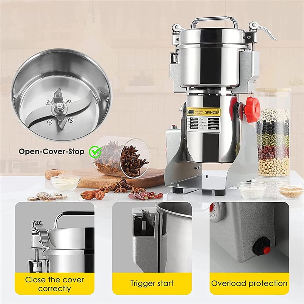 TOPCHANCES 2500g Commercial Spice Grinder Electric Herb Grain Mill Grinder 4200W High Speed Pulverizer