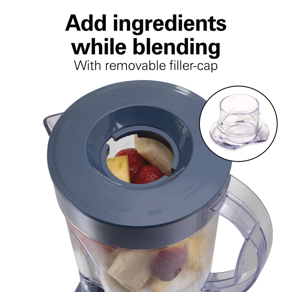 Hamilton Beach Smoothie Blender, 48 oz BPA-Free Jar 650 W 12-Function Countertop Blender for Kitchen, White