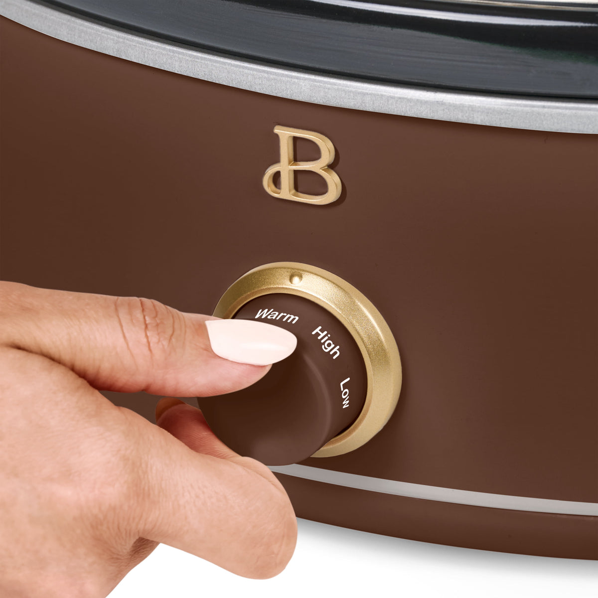 Beautiful 2.5 Qt Dip and Serve Manual Slow Cooker, Chocolate by Drew Barrymore