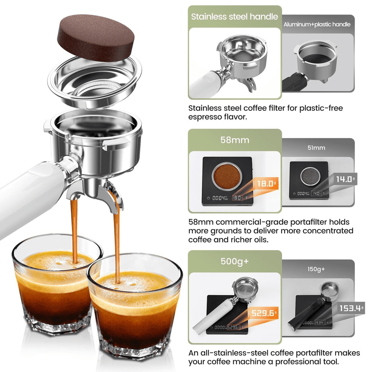 Gevi 20 Bar Espresso Machine & Burr Grinder Combo, 35 Precise Grind Settings, Professional Automatic Coffee Maker, Perfect Gift for Coffee Lovers