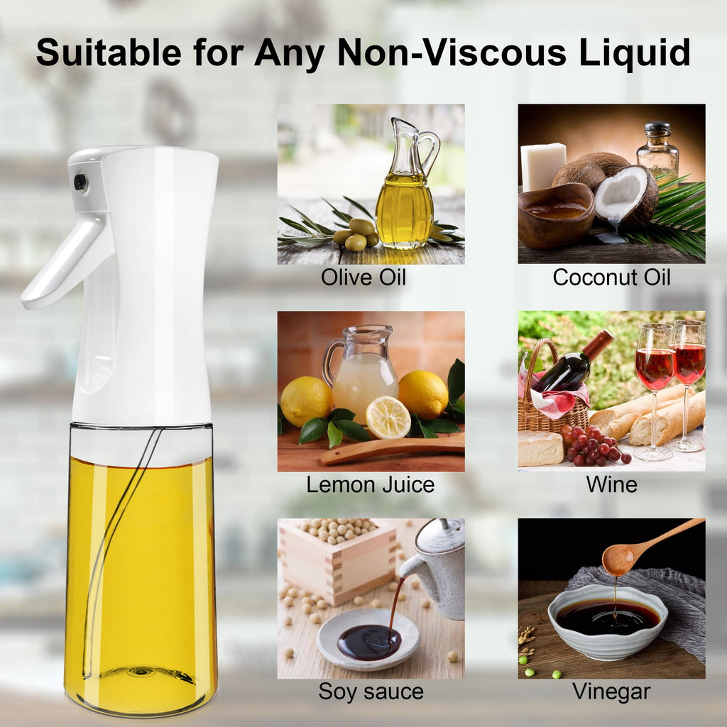 AGCAN Oil Sprayer for Cooking, 2 Pack Glass Olive Oil Sprayer Mister 220ml/7.4oz Glass Oil Dispenser for Air Fryer, BBQ, Baking, Salad