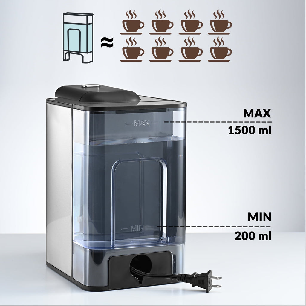 Mecity Coffee Maker 3 in 1 Single Serve Coffee Machine, Compatible with K cup Capsules, Instant Coffee Pot, Tea maker, 6,8,10 Oz Cup, Removable 50 Oz Water Reservoir, 120V 1150W, Black