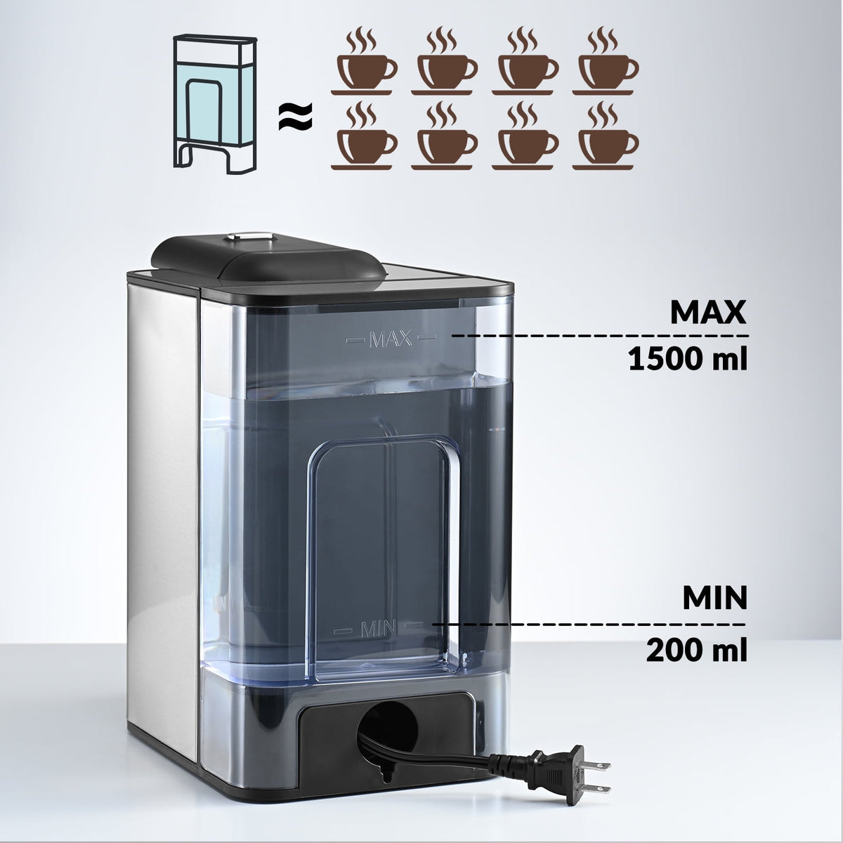 Mecity Coffee Maker 3 in 1 Single Serve Coffee Machine, Compatible with K cup Capsules, Instant Coffee Pot, Tea maker, 6,8,10 Oz Cup, Removable 50 Oz Water Reservoir, 120V 1150W, Black