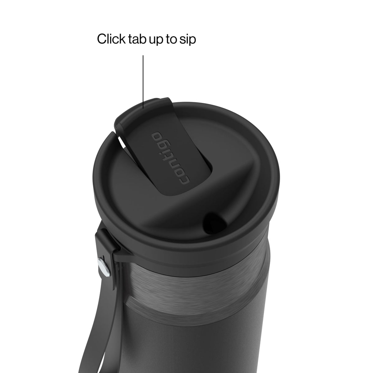 Contigo 24oz SnapSeal Insulated Stainless Steel Water Bottle with Straw, Licorice Black/Bronze