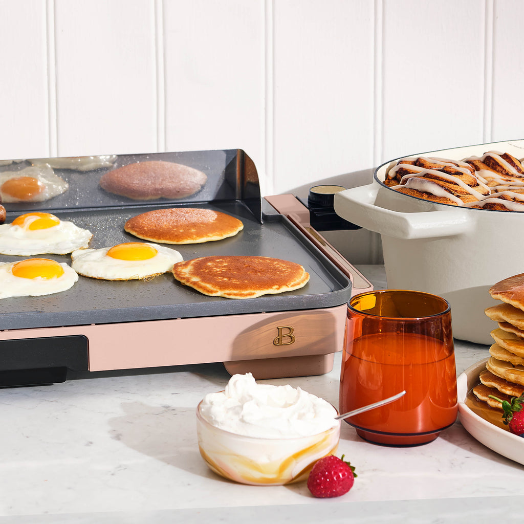 Beautiful XL Electric Griddle 12" x 22" with EverGood Ceramic Nonstick Coating, Thyme Green by Drew Barrymore