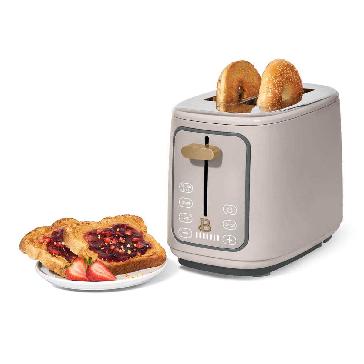 Beautiful 2 Slice Toaster with Touch-Activated Display, Thyme Green by Drew Barrymore