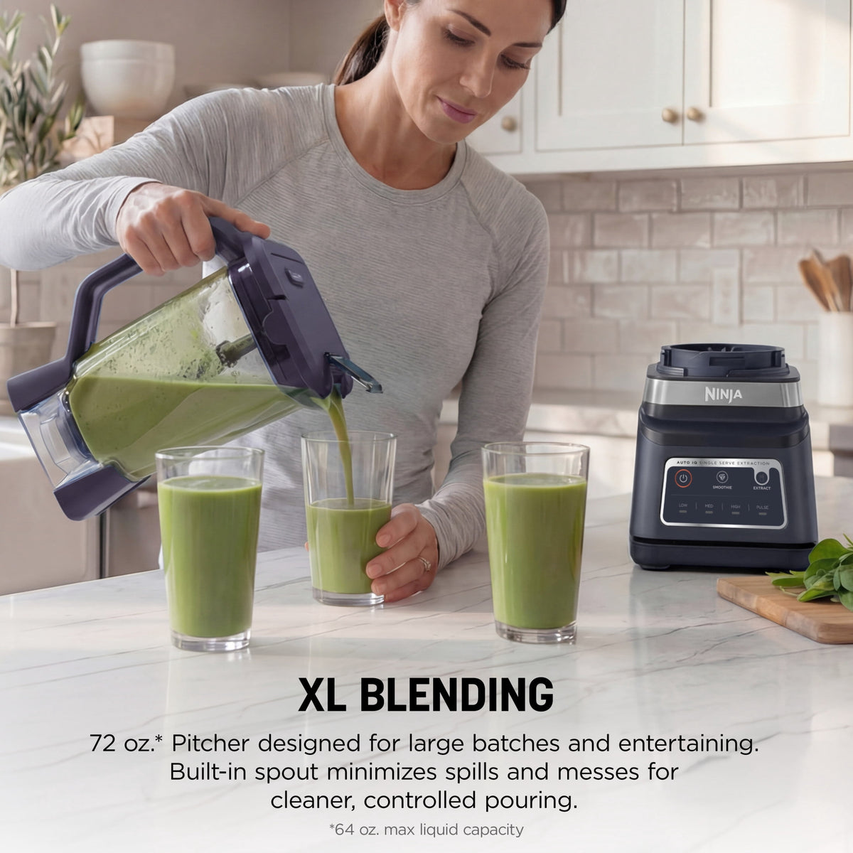 Ninja Professional Plus DUO 72-Oz Blender, Smoothies, Ice Crush, 2 Auto-iQ Preset Programs, 4 Speeds, 1400PW, BN750WH White