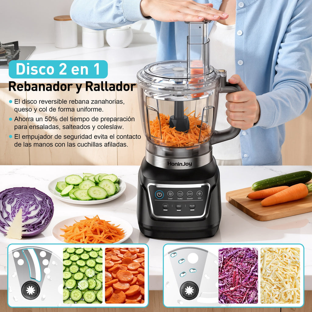 HoninJoy All-in-One Blender & Food Processor, 4 Preset Auto-iQ Programs, Best for Smoothies,Cookie Dough, Salsas, Cole Slaw & More