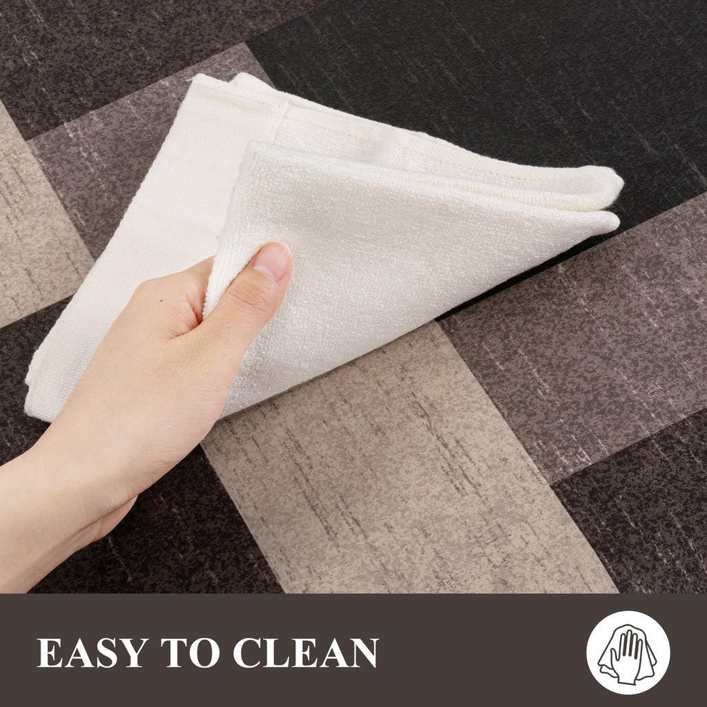 MeyJey 4/5 Inch Thick Anti Fatigue Kitchen Rug 20”x39”, Non Slip Waterproof Floor Mats for Kitchen Sink Laundry Office, Black/Gray