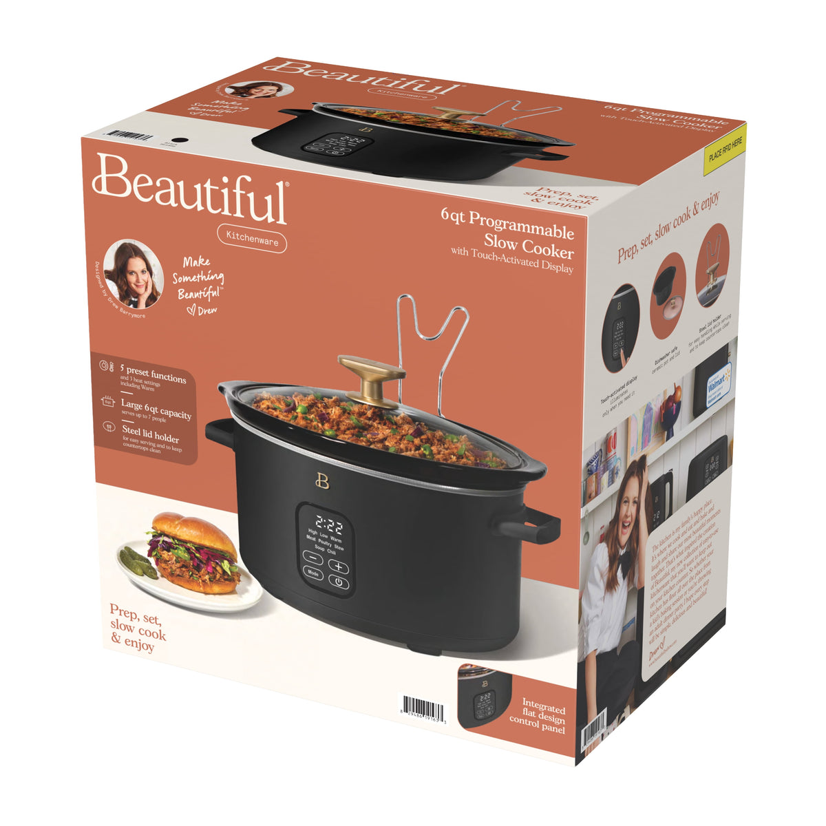 Beautiful 6 Qt Programmable Slow Cooker, Thyme Green by Drew Barrymore