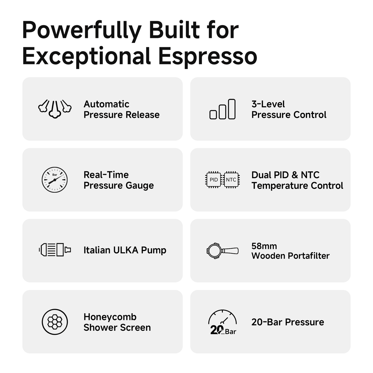 HiBREW H10PLUS 20Bar Espresso Coffee Machine with Adjustable Temperature & Steam
