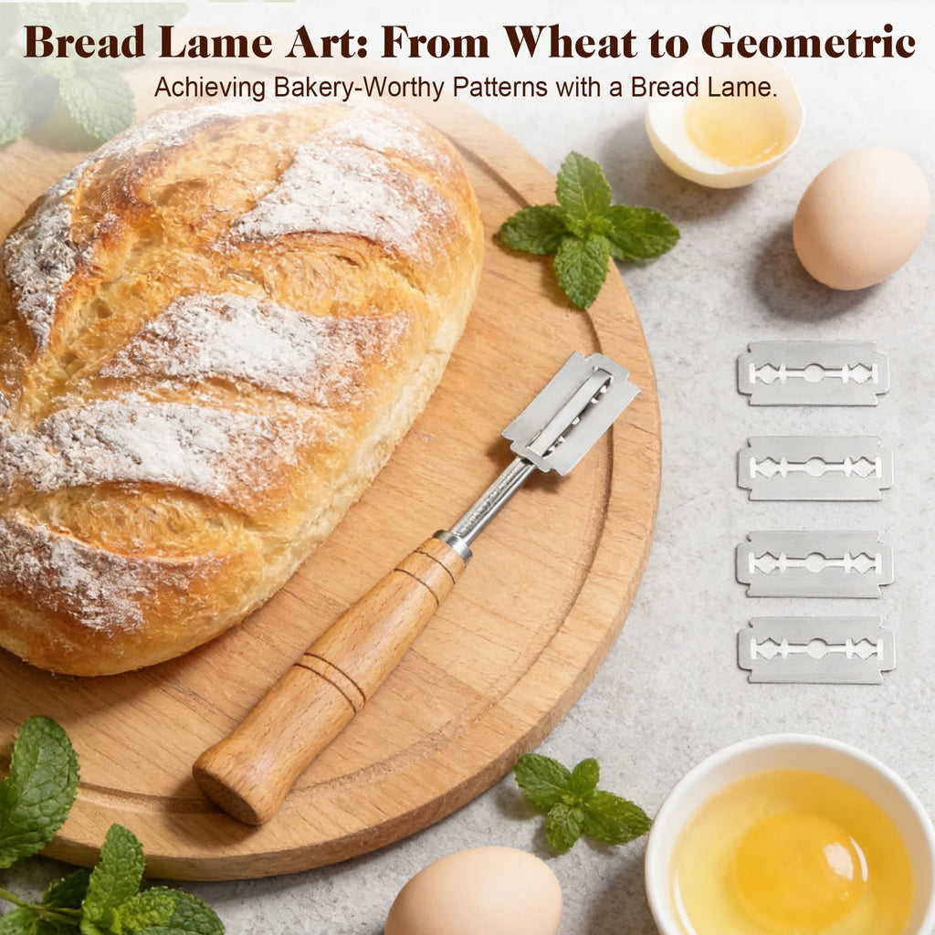 Adjustable Wooden Bread Slicer - Cutter with Thickness Guide for Sourdough & Baguette, Ambidextrous Gift for Home Bakers