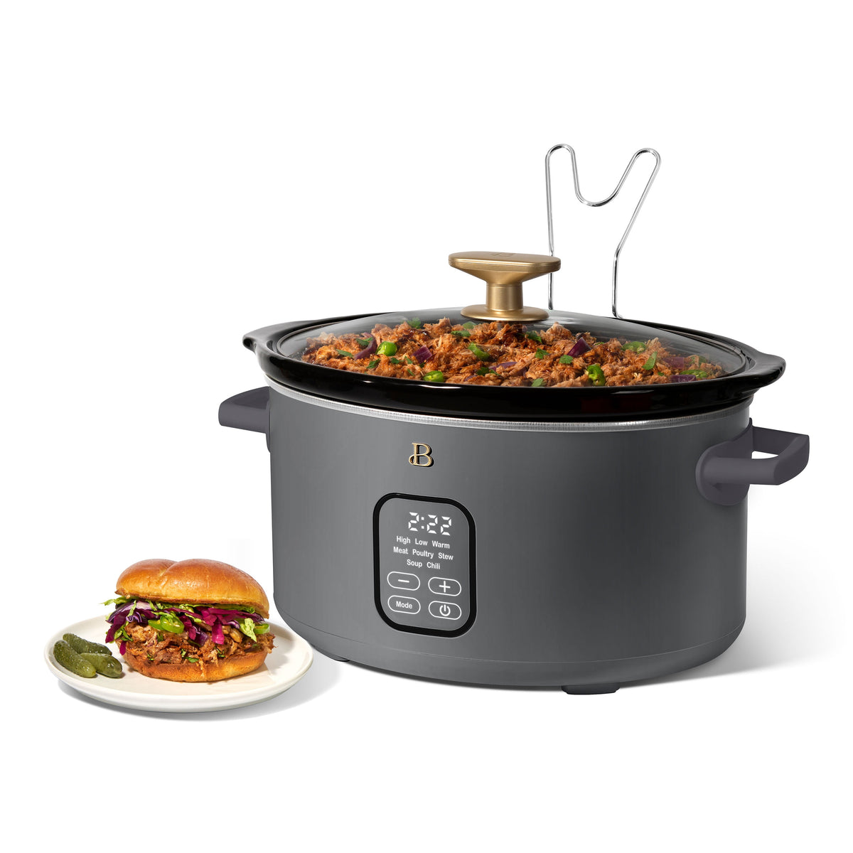 Beautiful 6 Qt Programmable Slow Cooker, Thyme Green by Drew Barrymore