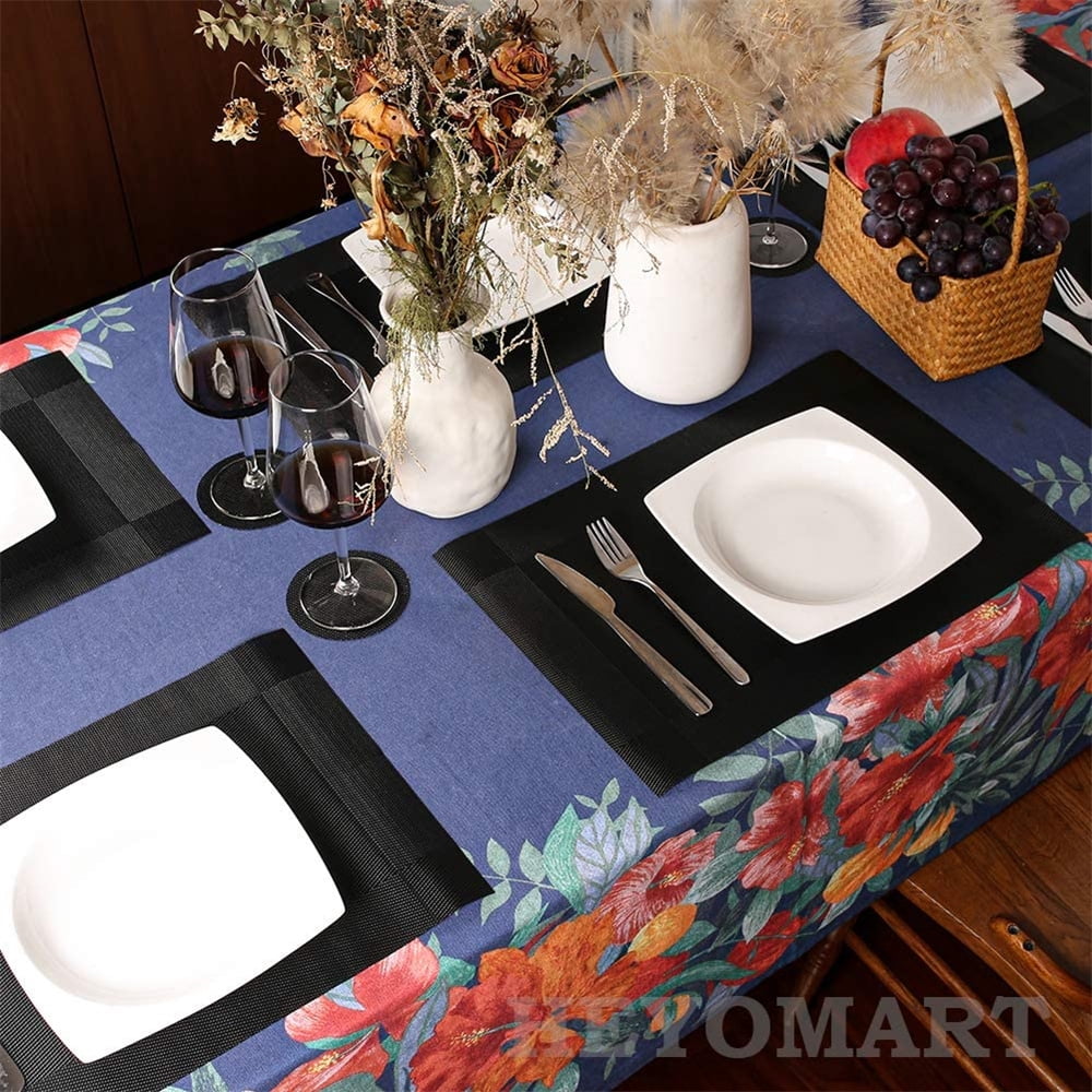 6pcs Placemats PVC Place Mats and Coasters Washable Non-Slip Heat Resistant Table Mats for Kitchen Dining Table Home Restaurant 12"×18", Sliver