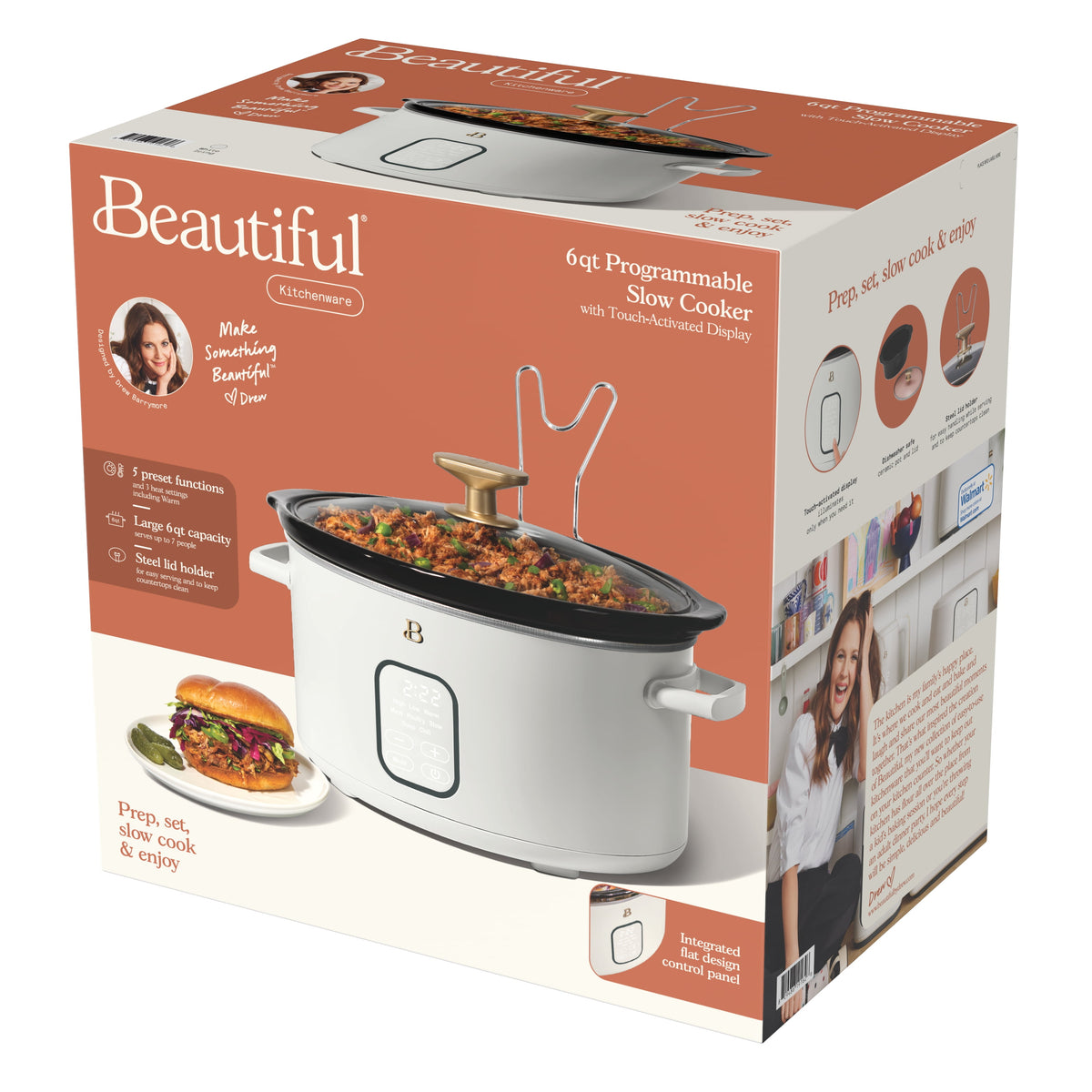 Beautiful 6 Qt Programmable Slow Cooker, Thyme Green by Drew Barrymore