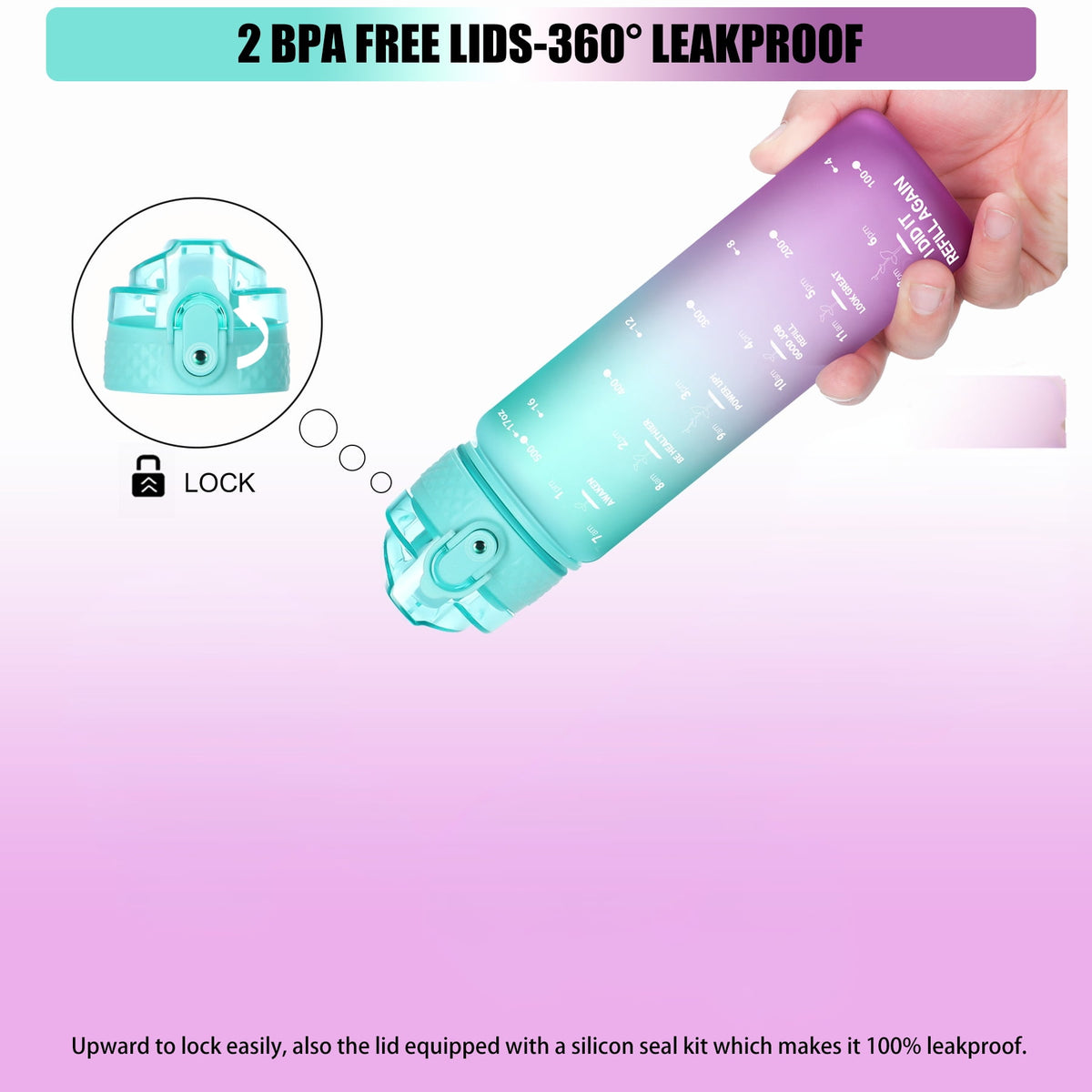 Oldley Transparent Tritan Kids Bottle – 17oz Straw Water Bottle with One-Hand Open Button, Lockable Leak-Proof Lid, Ideal for Daily Hydration