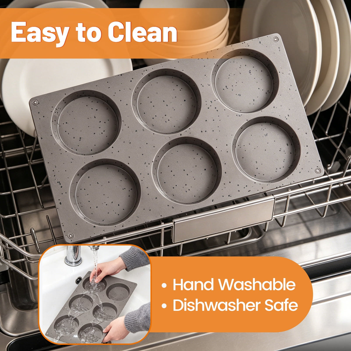 CAKETIME 3 Pcs Silicone Egg Sandwich Molds, 3 Inch Muffin Top Pan Non Stick, Round Silicone Baking Mold for Baking English Muffins