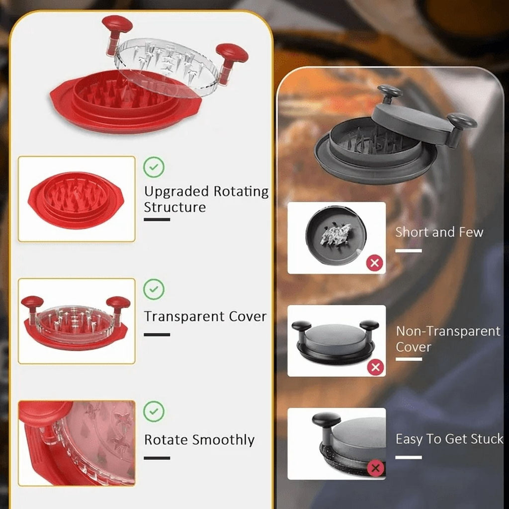 Chicken Shredder, Professional Chicken Breast Shredder Tool Twist with Transparent Lid for Chicken , Ergonomic Handle, Visible Meat Shredder, Non-Slip Design, BPA Free,Heat Resistant,Black