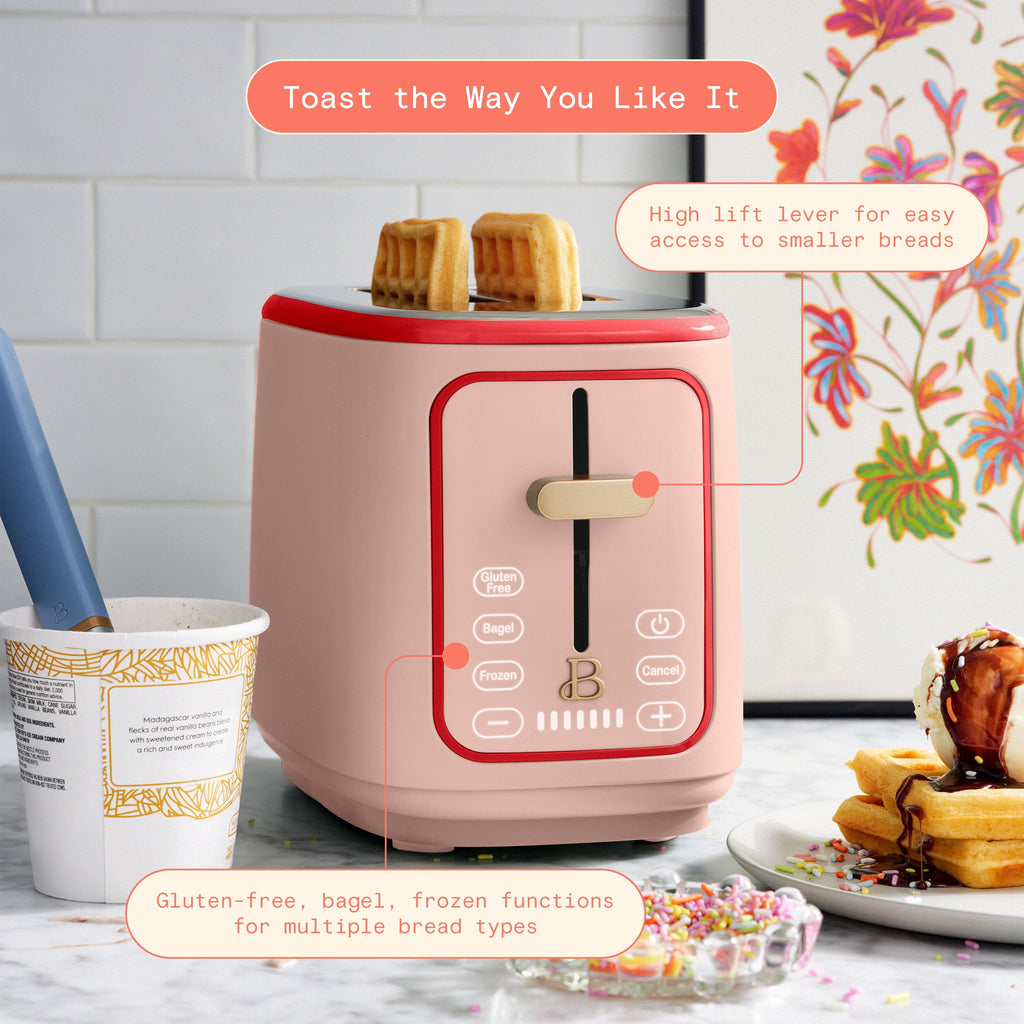 Beautiful 2 Slice Toaster with Touch-Activated Display, Thyme Green by Drew Barrymore