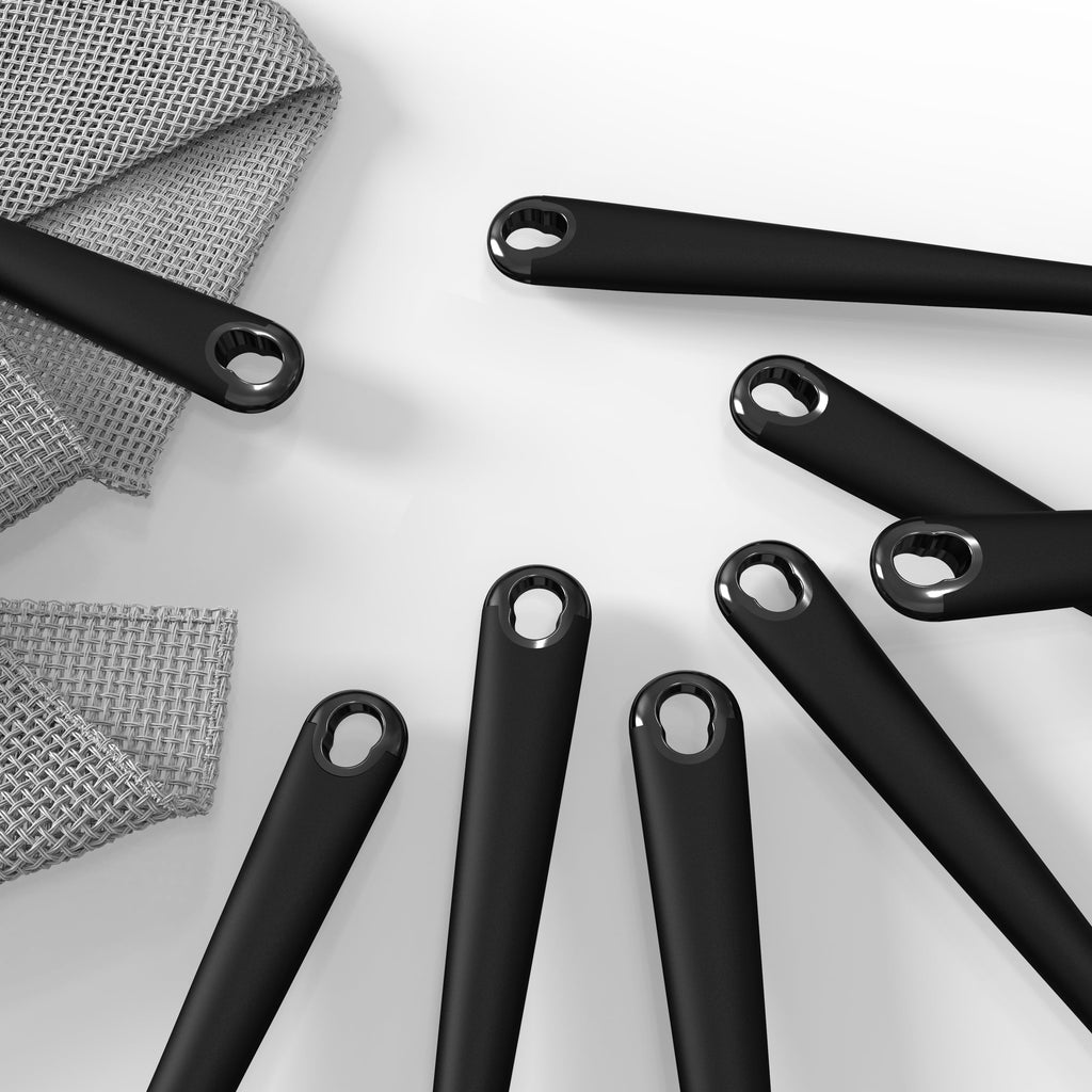 Silicone Kitchen Utensils Set, 600°F Heat Resistant Silicone Cooking Utensils, Spatula, Spoon, Whisk, Tongs, Kitchen Gadgets Tools Sets for Nonstick Cookware, Dishwasher Safe BPA Free (Black)