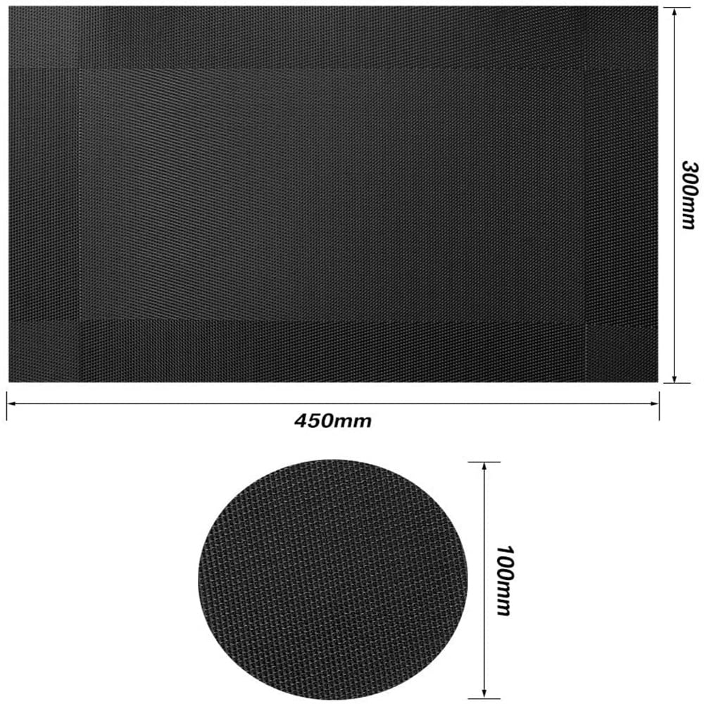 6pcs Placemats PVC Place Mats and Coasters Washable Non-Slip Heat Resistant Table Mats for Kitchen Dining Table Home Restaurant 12"×18", Sliver