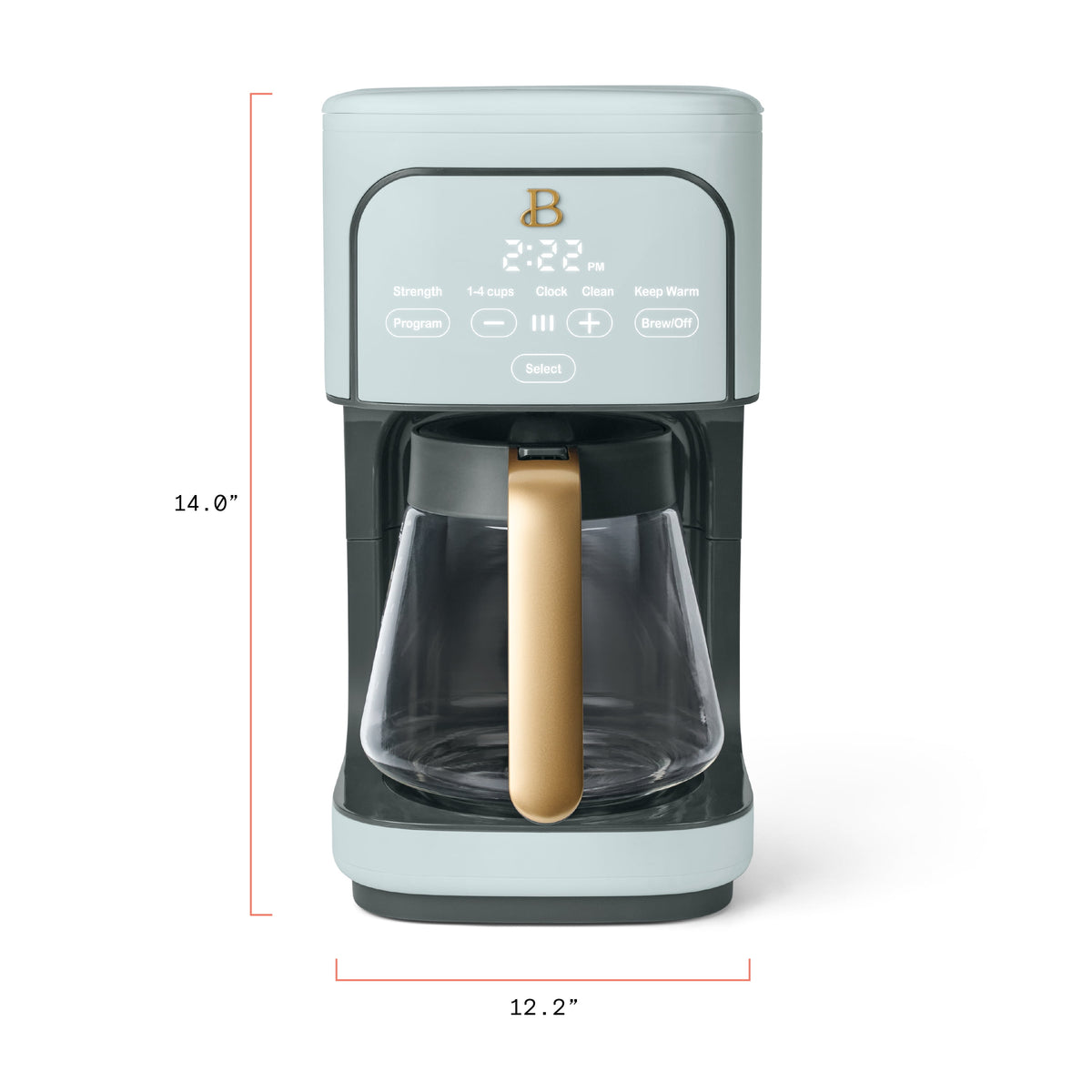 Beautiful 12 cup Programmable Coffee Maker, Thyme Green by Drew Barrymore