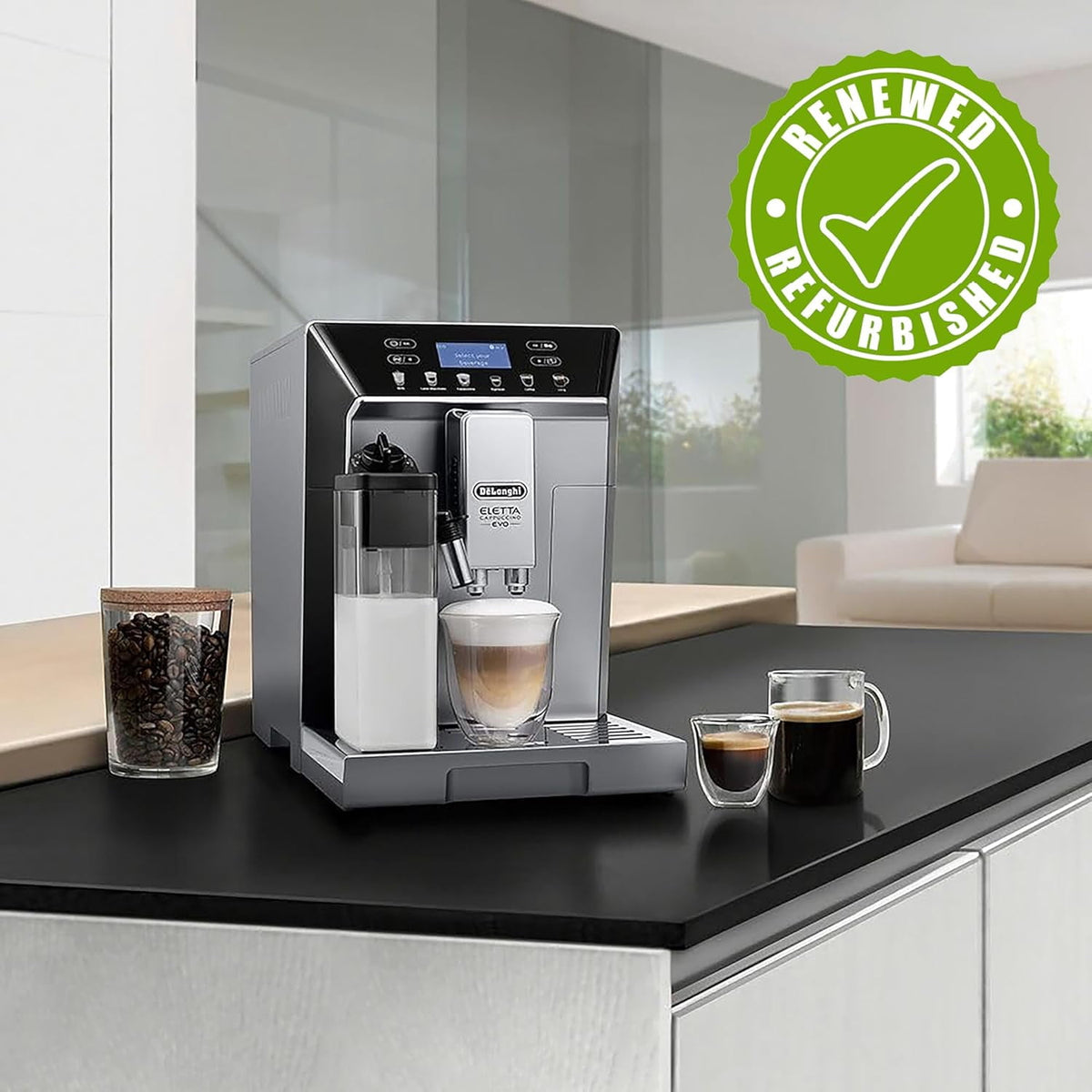 De'Longhi ECAM46860S Eletta Evo Fully Automatic Espresso Cappuccino Coffee Maker with One Touch Latte Crema System