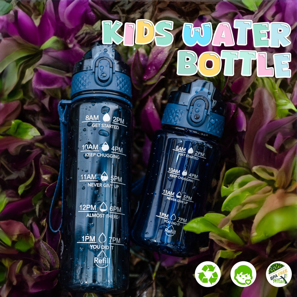 Oldley Transparent Tritan Kids Bottle – 17oz Straw Water Bottle with One-Hand Open Button, Lockable Leak-Proof Lid, Ideal for Daily Hydration
