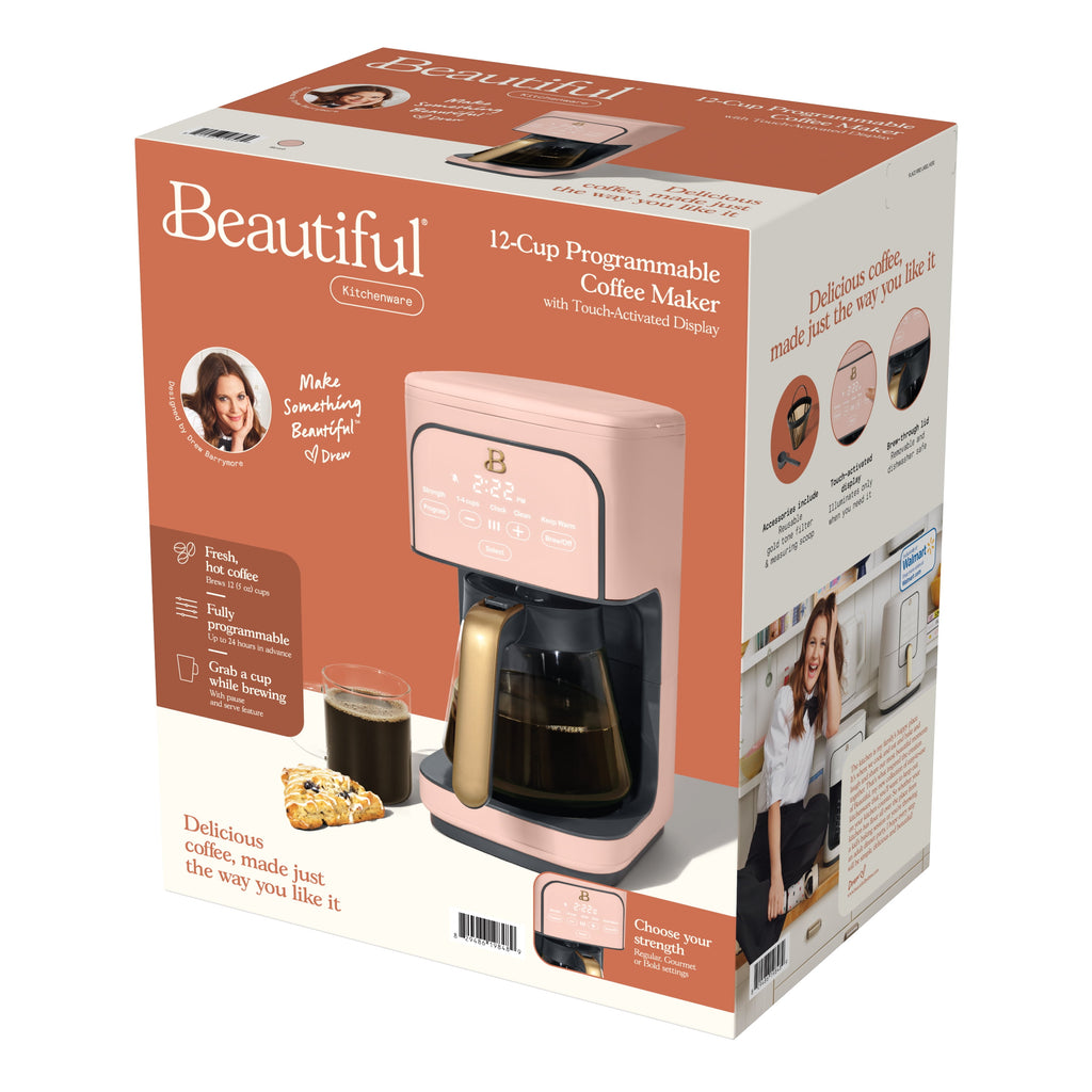Beautiful 12 cup Programmable Coffee Maker, Thyme Green by Drew Barrymore