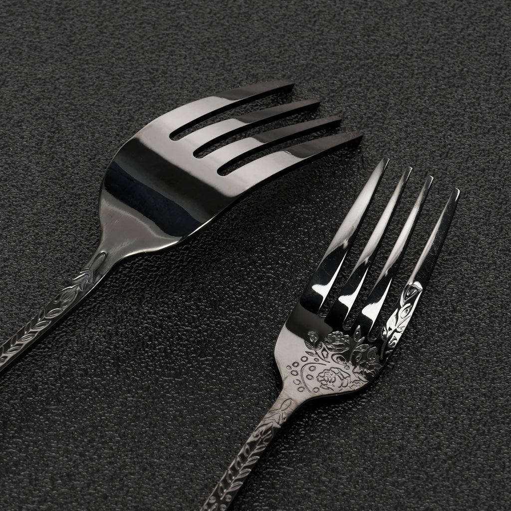 20 Pcs Floral Silverware Set Including Fork Spoon and Knife Stainless Steel Flatware Set Vintage Cutlery Set Mirror Polished Utensil Set for Kitchen Dishwasher Safe Service for 4