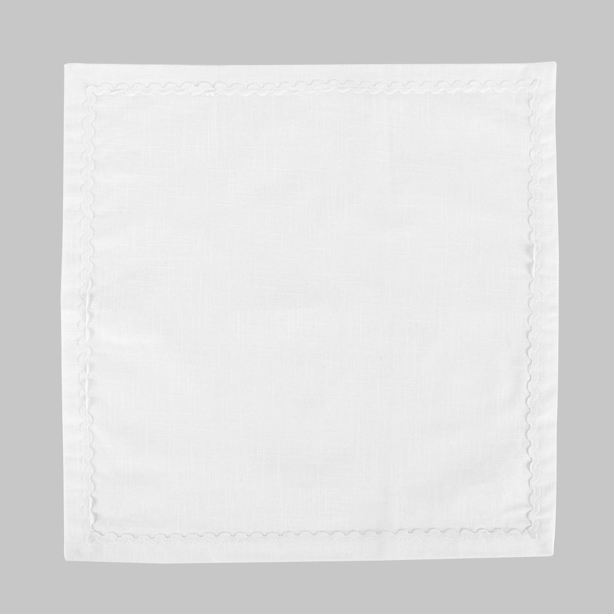 Fingercraft Cloth Napkin, Soft Quality Cotton Linen Blend Fabric, Dinner Napkins with Premium White Lace, 6 Pack, 20”x20” Aqua