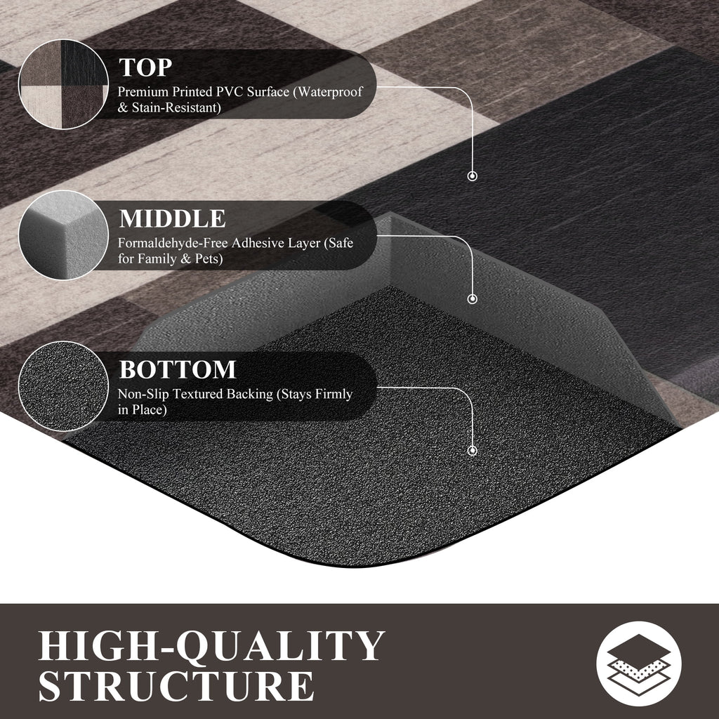 MeyJey 4/5 Inch Thick Anti Fatigue Kitchen Rug 20”x39”, Non Slip Waterproof Floor Mats for Kitchen Sink Laundry Office, Black/Gray