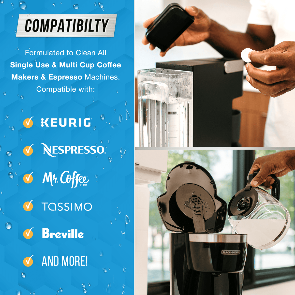 Active Coffee Machine Cleaner and Descaler, (Keurig, Nespresso, Ninja, Espresso), 24 Count, 1 pack