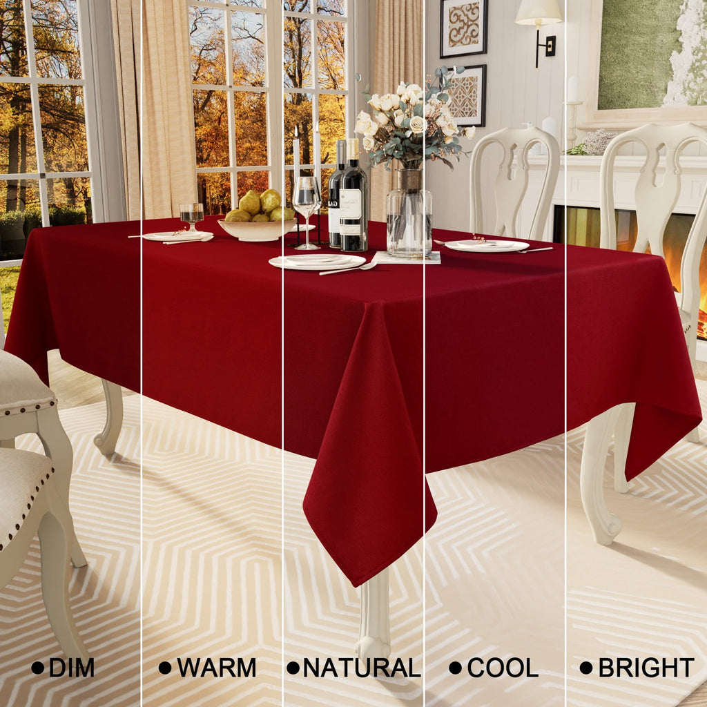 decorUhome Linen Rectangle Tablecloth 52x70 inch, Stain and Wrinkle Resistant Washable Table Cloth, Decorative Waterproof Fabric Table Cover for Dining Party, Sage Green