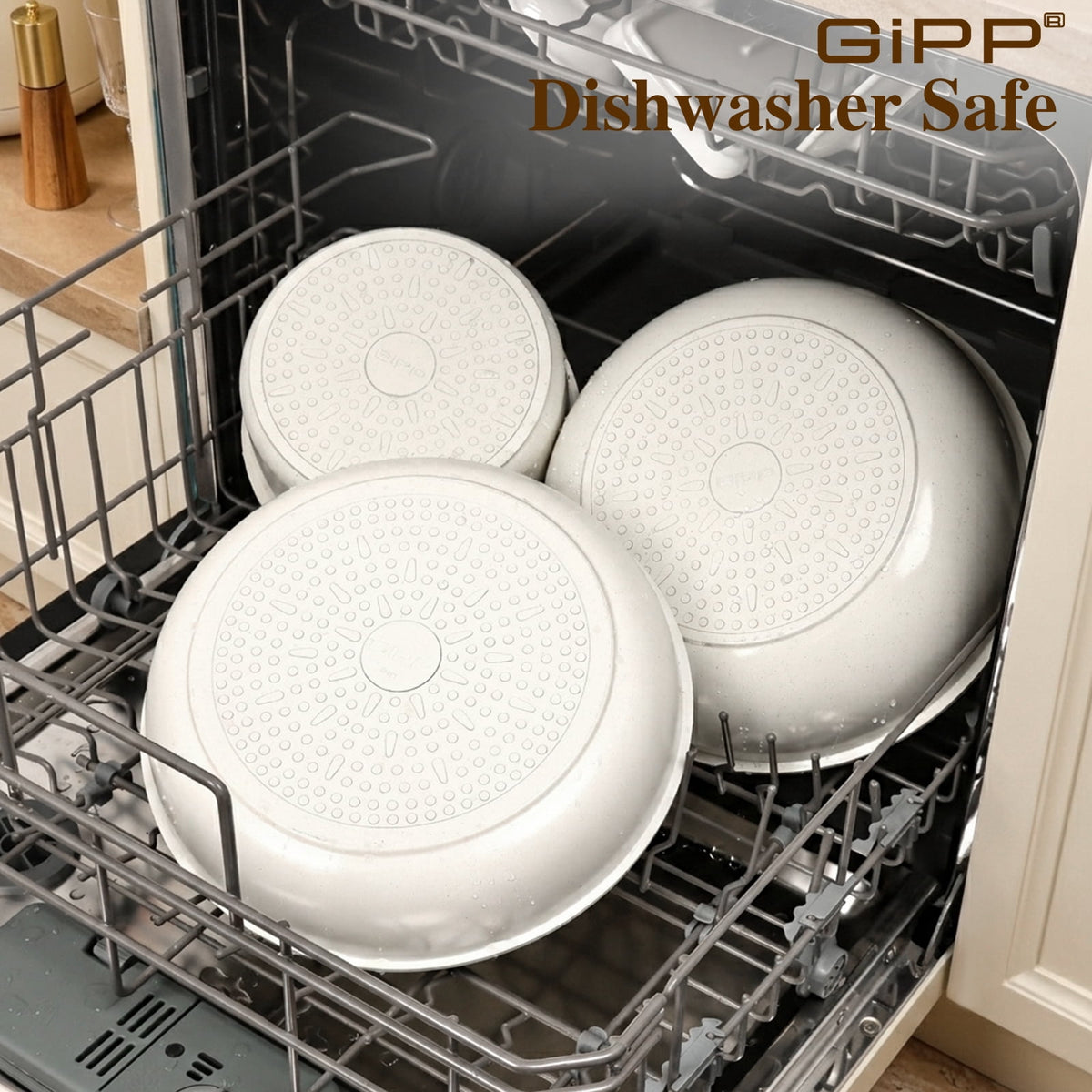 Gipp 11pcs Ceramic Cookware Sets, Pots and Pans Set Non Stick with Removable Handle, Oven & Dishwasher Safe,Induction Cookware