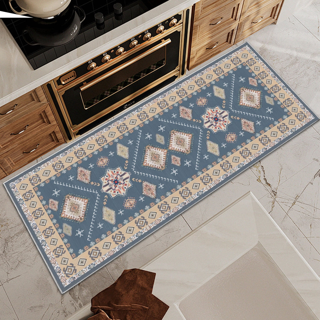 TECHVIDA Kitchen Rug Set 3 Piece,Non Slip Machine Washable Kitchen Mats, Farmhouse Hallway Doormat for Home Floor and Living Room,Gray