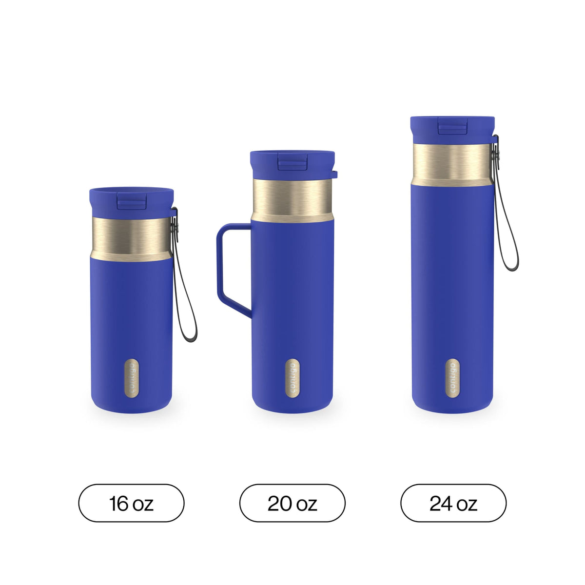 Contigo 24oz SnapSeal Insulated Stainless Steel Water Bottle with Straw, Licorice Black/Bronze