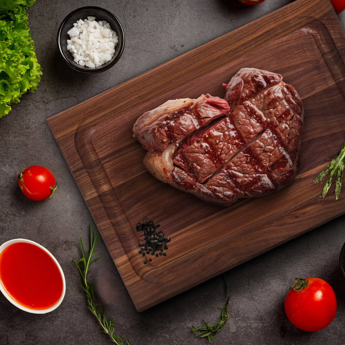 John Boos BBQ Collection Reversible Wood Cutting Board,Juice Groove, Walnut