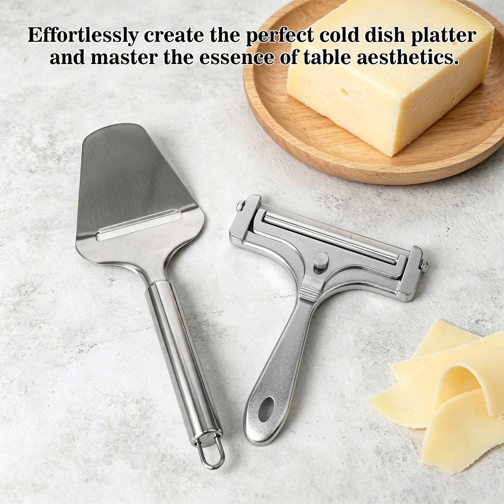 thovorrnl 2 Pcs Stainless Steel Cheese Slicer Set, Adjustable Wire Cutter
