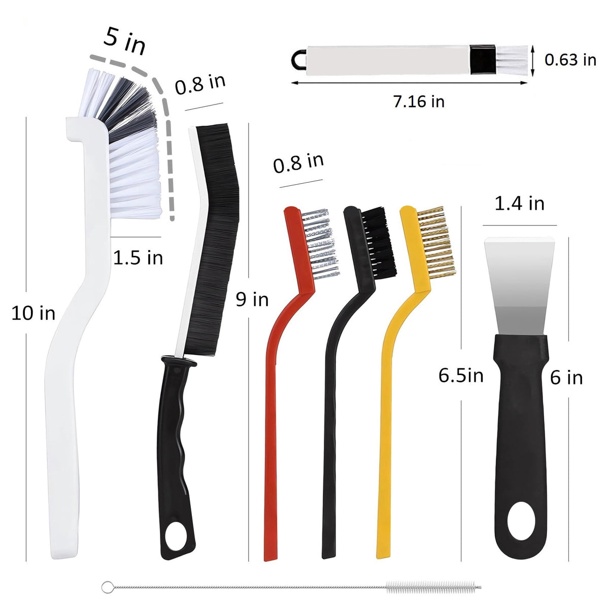 16 Pcs Crevice Cleaning Brush Set, Hard Bristle Scrub Brush for Deep Cleaning, Ideal for Kitchen, Bathroom, Tiles, Bottles, and Blenders
