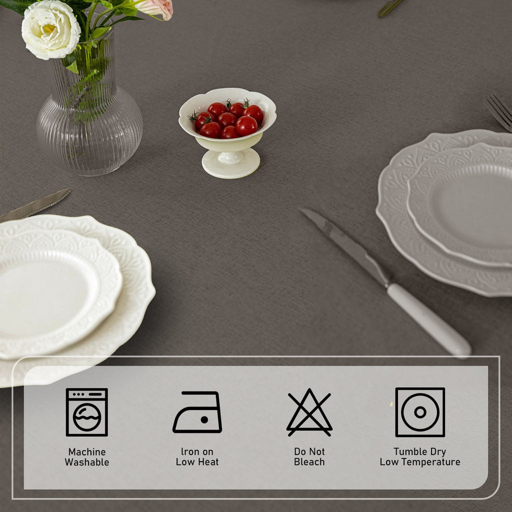 Soulgenix Tablecloth, 55"*70" Rectangle Table Cloth with Tassel, Table Cover for Dining, Party, Home, Fits Tables 30"×45" (4-6 seats), Beige
