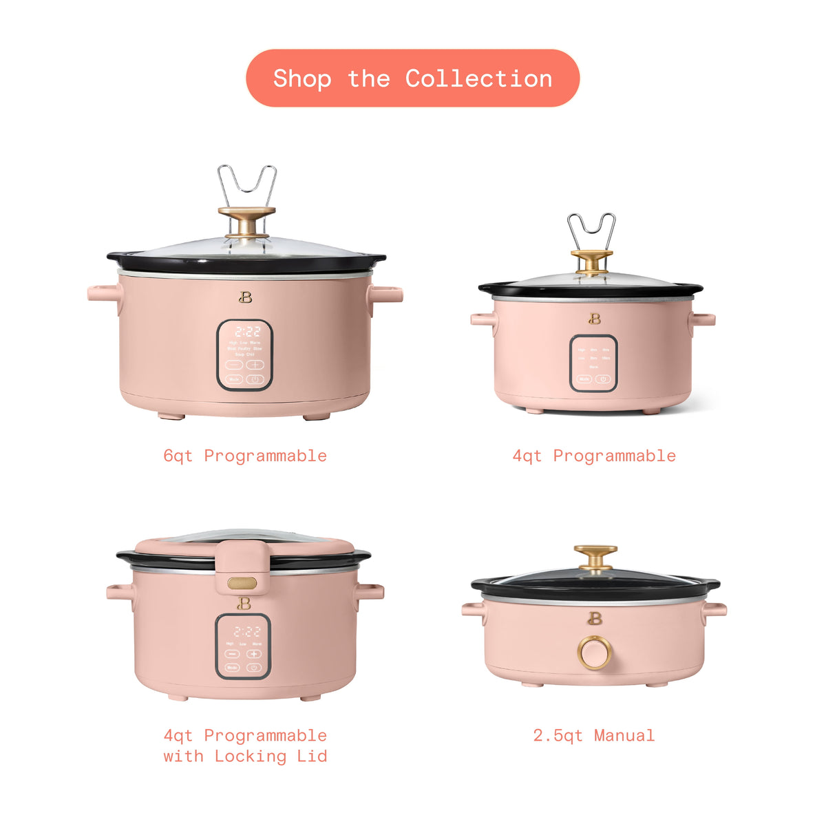 Beautiful 4 Qt Digital Slow Cooker with Hinged Locking Lid, Thyme Green by Drew Barrymore