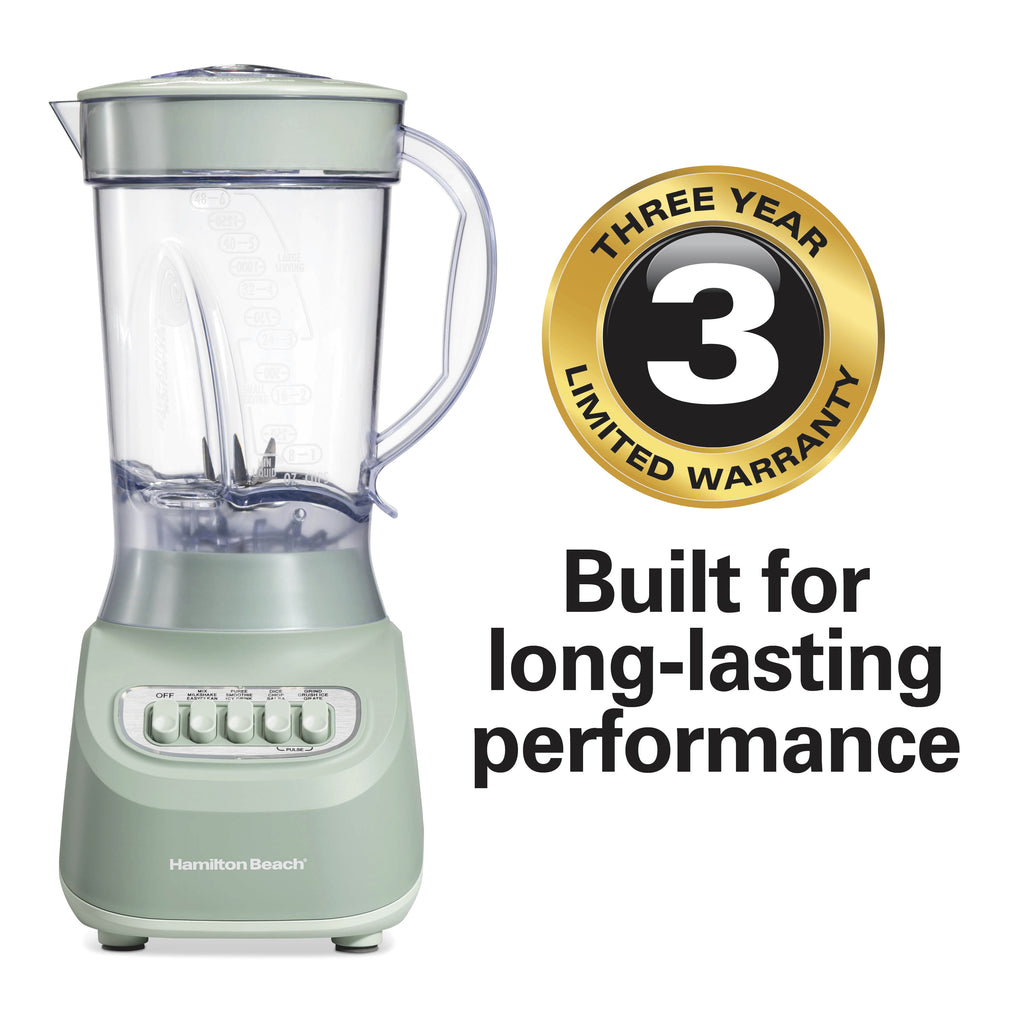 Hamilton Beach Smoothie Blender, 48 oz BPA-Free Jar 650 W 12-Function Countertop Blender for Kitchen, White