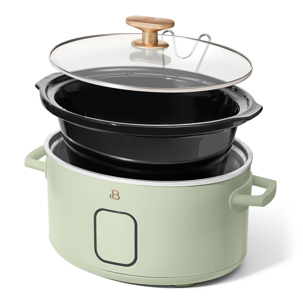 Beautiful 6 Qt Programmable Slow Cooker, Thyme Green by Drew Barrymore