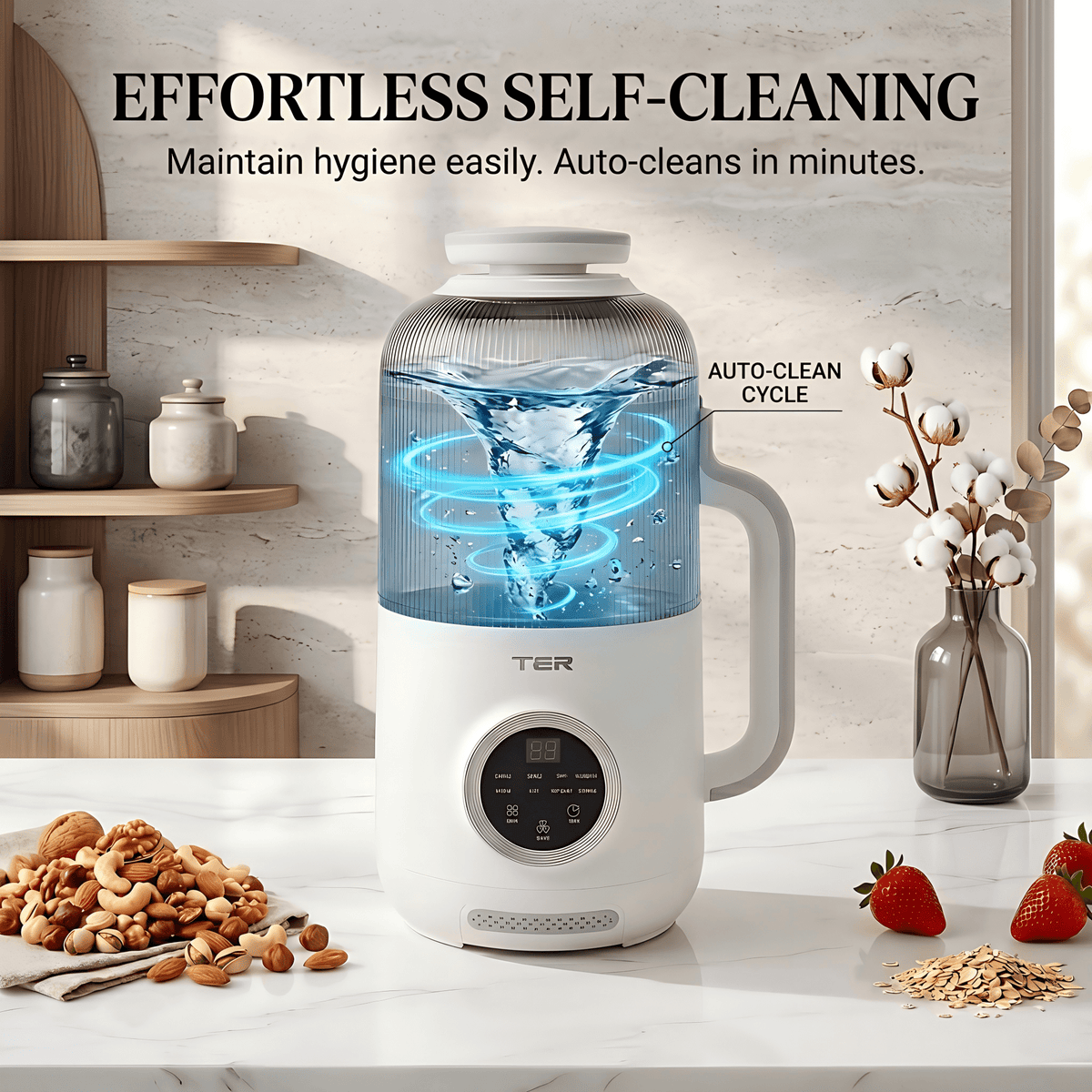 40 oz Nut Milk Maker Machine, 10-in-1 Automatic Soy Milk Maker for Almond, Oat & Soy Milk, Plant-Based Milk Maker with Delay Start, Keep Warm, Self Cleaning & Boil Water