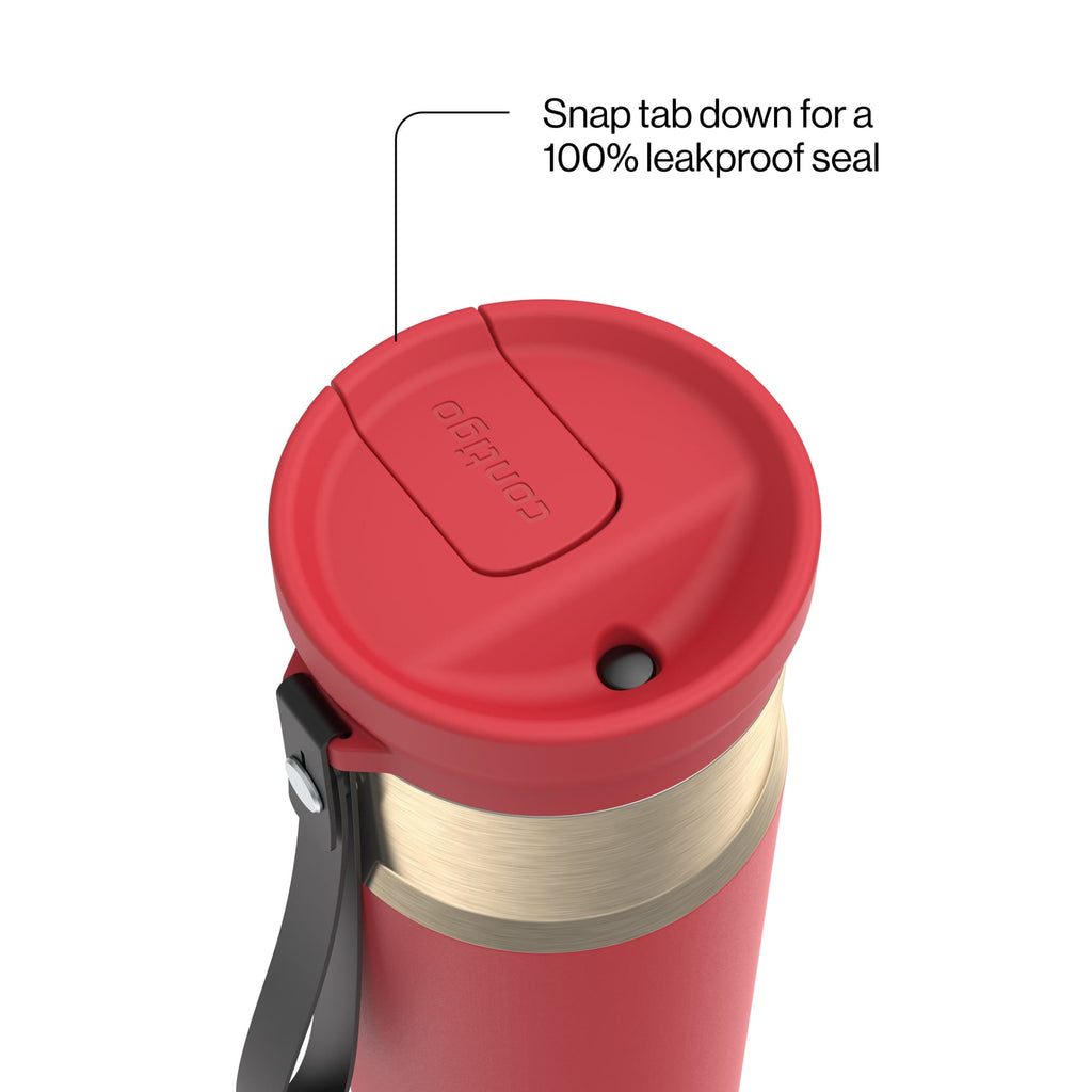 Contigo 24oz SnapSeal Insulated Stainless Steel Water Bottle with Straw, Licorice Black/Bronze